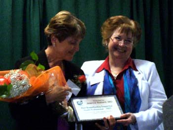 Receiving the Most Breastfeeding Supportive Health Professional award